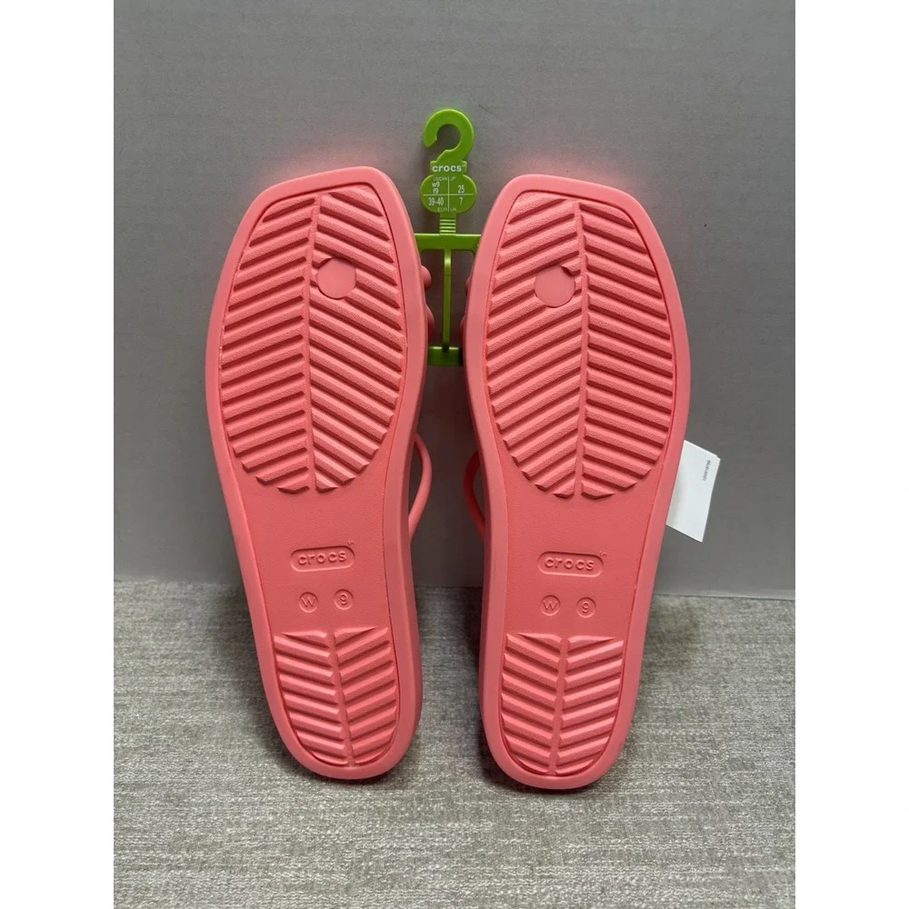 NEW Crocs Miami Toe Loop Sandals Guava Pink Women's Size 9 209862-6UI